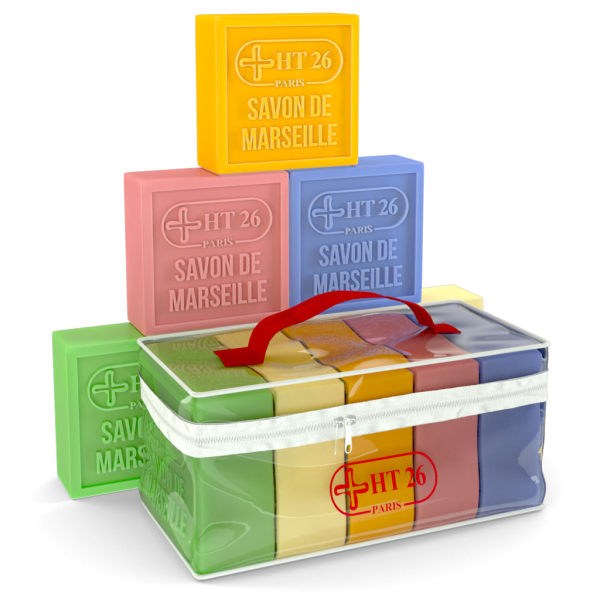 HT26 Paris - Lot 5 savons de Marseille de 150 gr - 5 parfums