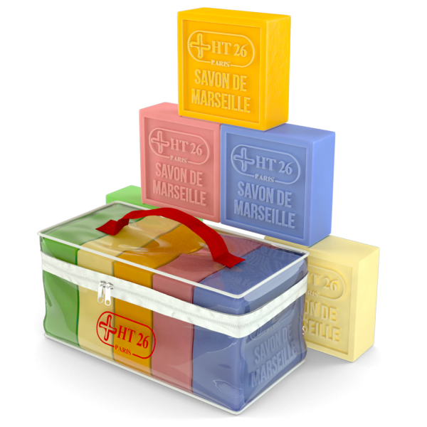 HT26 Paris - Lot 5 savons de Marseille de 150 gr - 5 parfums